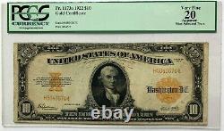 Fr. 1173 1922 $10.00 Gold Certificate Large Note Pcgs Very Fine 25