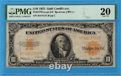 Fr. 1173 1922 $10 Gold Certificate PMG Very Fine 20