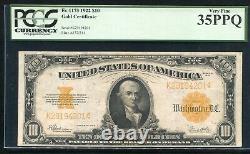 Fr. 1173 1922 $10 Ten Dollars Gold Certificate Currency Note Pcgs Very Fine-35ppq