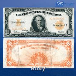 Fr. 1173 1922 $10 Ten Dollars Gold Certificate HILLEGAS NOTE, SOLID VF #38872