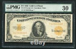 Fr. 1173 1922 $10 Ten Dollars Gold Certificate Pmg Very Fine-30