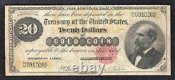 Fr. 1178 1882 $20 Twenty Dollars Gold Certificate Currency Note Very Fine