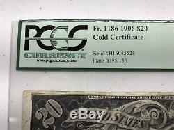 Fr. 1186 1906 $20 Twenty Dollar Gold Certificate Very Fine 25 PCGS Rating b-x