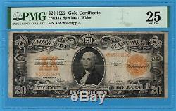 Fr. 1187 1922 $20 Gold Certificate PMG Very Fine 25