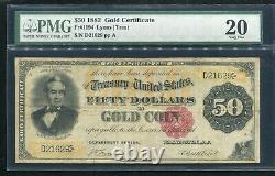 Fr. 1194 1882 $50 Fifty Dollars Gold Certificate Currency Note Pmg Very Fine-20