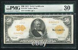 Fr. 1199 1913 $50 Fifty Dollars Gold Certificate Currency Note Pmg Very Fine-30