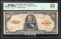 Fr. 1200 1922 $50 Fifty Dollars Gold Certificate Currency Note Pmg Choice Fine-15