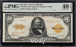 Fr. 1200m 1922 $50 Gold Certificate Mule Note PMG Extremely Fine 40 EPQ