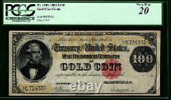 Fr. 1209 1882 $100 Gold Certificate PCGS Banknote Very Fine 20 Gold Coin