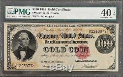 Fr. 1214 1882 $100 GOLD certificate, PCGS VF40 Extremely Fine EPQ RARE
