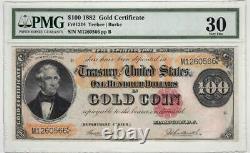 Fr. #1214 1882 $100 Gold Certificate, Pmg Very Fine 30