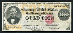 Fr 1214 1882 $100 One Hundred Dollars Gold Certificate Currency Note Very Fine+