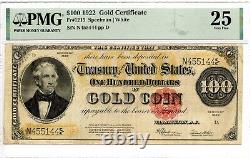 Fr. 1215 1922 $100 Gold Certificate United States Note Pmg 25 Very Fine (gp)