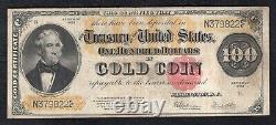 Fr. 1215 1922 $100 One Hundred Dollars Benton Gold Certificate Note Very Fine