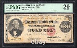 Fr 1215 1922 $100 One Hundred Dollars Benton Gold Certificate Pmg Very Fine-20