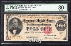 Fr. 1215 1922 $100 One Hundred Dollars Gold Certificate Note Pmg Very Fine-30