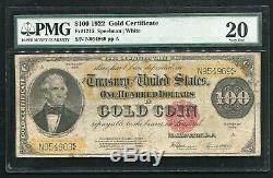 Fr. 1215 1922 $100 One Hundred Dollars Gold Certificate Pmg Very Fine-20