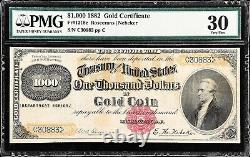 Fr. 1218e 1882 $1000 Gold Certificate PMG Very Fine 30