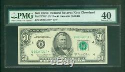 Fr#2117-d 1969-c $50 Rare Cleveland Low Serial Star Note Pmg Extra Fine 40