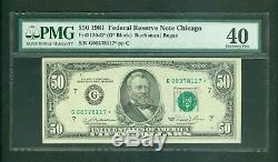 Fr#2120-g 1981 $50 Scarce Chicago Low Serial Star Beauty Pmg Extra Fine 40