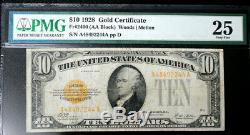 Fr 2400 1928 $10 GOLD CERTIFICATE PMG 25 FREE SHIPPING VERY FINE NICE