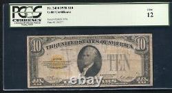 Fr. 2400 1928 $10 Ten Dollars Gold Certificate Currency Note Pcgs Fine-12 (b)