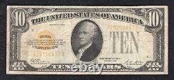 Fr. 2400 1928 $10 Ten Dollars Gold Certificate Currency Note Very Fine (i)