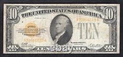 Fr. 2400 1928 $10 Ten Dollars Gold Certificate Currency Note Very Fine (k)