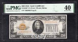 Fr. 2402 1928 $20 Star Gold Certificate Currency Note Pmg Extremely Fine-40