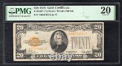 Fr. 2402 1928 $20 Star Gold Certificate Currency Note Pmg Very Fine-20