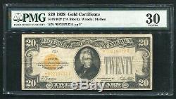 Fr. 2402 1928 $20 Twenty Dollars Star Gold Certificate Pmg Very Fine-30