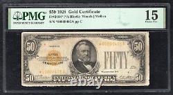Fr. 2404 1928 $50 Star Gold Certificate Currency Note Pmg Choice Fine-15