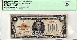 Fr. 2405 $100 1928 Gold Certificate PCGS Very Fine 35 Exceptional Eye Appeal