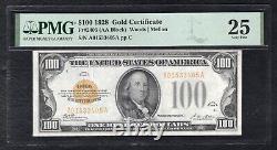 Fr. 2405 1928 $100 One Hundred Dollars Gold Certificate Note Pmg Very Fine-25