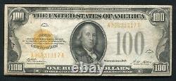 Fr. 2405 1928 $100 One Hundred Dollars Gold Certificate Note Very Fine