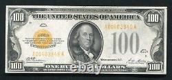 Fr. 2405 1928 $100 One Hundred Dollars Gold Certificate Note Very Fine+