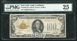 Fr. 2405 1928 $100 One Hundred Dollars Gold Certificate Pmg Very Fine-25