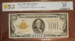 Fr. 2405 1928 $100 One Hundred Gold Certificate Pcgs Banknote Very Fine-35