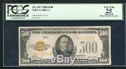 Fr. 2407 1928 $500 Five Hundred Dollars Gold Certificate Pcgs Very Fine-25