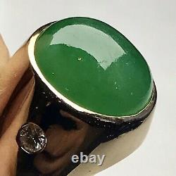 GIA Certificate NATURAL IMPERIAL GREEN JADE DIAMOND RING SIZE 10