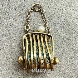 Goldfilled 3D Mad Money Pearl Purse Silver Certificate Charm Pendant