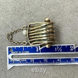 Goldfilled 3D Mad Money Pearl Purse Silver Certificate Charm Pendant