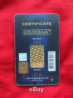 Istanbul Gold Refinery Igr 999.9 Fine Gold Certificate 10 Gram In Assay Sealed