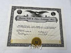 JW Denver Gold & Silver Exchange 10 Oz. Fine Silver Bar With Certificate/Serial#