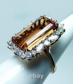 Krementz 12ct Imperial Topaz Marquise Diamond Ring 18K Gold GIA Certificate