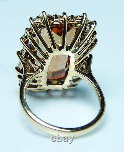 Krementz 12ct Imperial Topaz Marquise Diamond Ring 18K Gold GIA Certificate