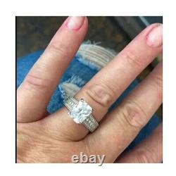 Ladies 7.0Ct D/ FL Radiant Cut Moissanite 14k White Gold Plated Engagement Ring