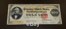 Large Size 1922 $100 Gold Certificate FR 1215 Very Fine Pin Holes
