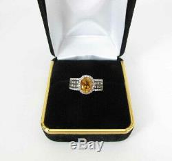 Le Vian 14K Gold Citrine, White & Chocolate Diamond Ring With Original Certificate
