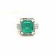 Magnificent 18k White Gold Emerald Diamond Ring with AGI Appraisal Certificate